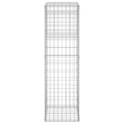Gabion Basket Posts 2 pcs 40x40x140 cm Iron