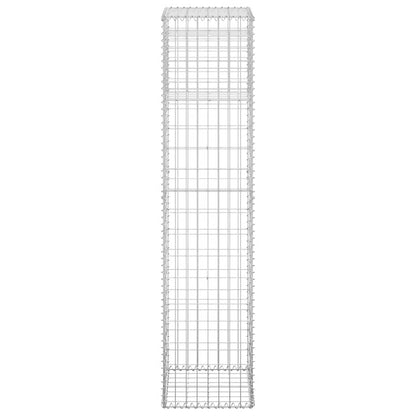 Gabion Basket Posts 2 pcs 40x40x180 cm Iron
