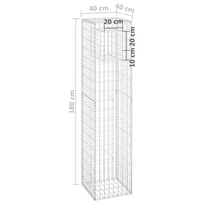 Gabion Basket Posts 2 pcs 40x40x180 cm Iron