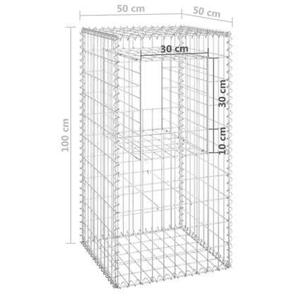 Gabion Basket Post 50x50x100 cm Iron