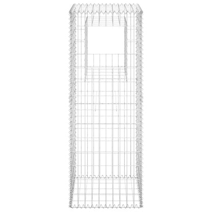 Gabion Basket Posts 2 pcs 50x50x140 cm Iron