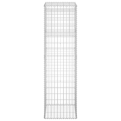 Gabion Basket Posts 2 pcs 50x50x180 cm Iron