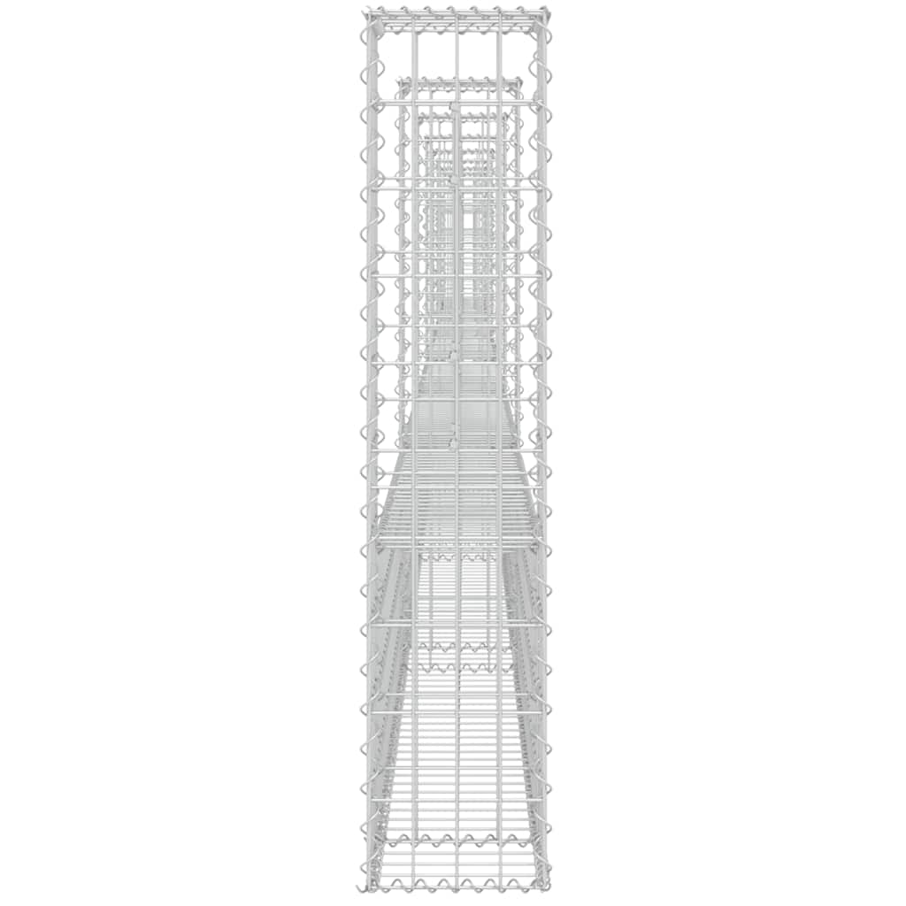 U-shape Gabion Basket with 8 Posts Iron 860x20x100 cm
