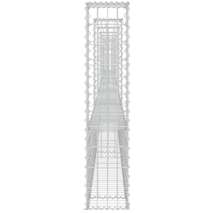 U-shape Gabion Basket with 8 Posts Iron 860x20x100 cm