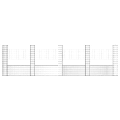 U-shape Gabion Basket with 5 Posts Iron 500x20x150 cm