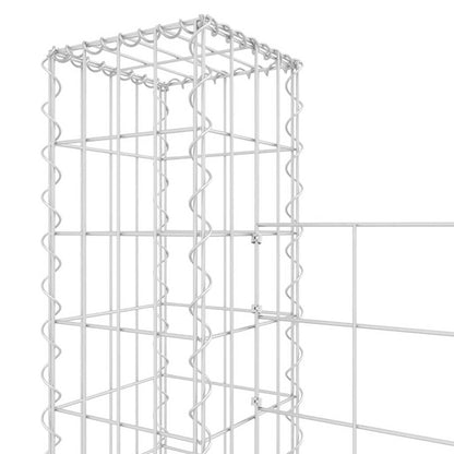 U-shape Gabion Basket with 5 Posts Iron 500x20x150 cm