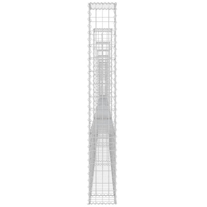 U-shape Gabion Basket with 8 Posts Iron 860x20x150 cm