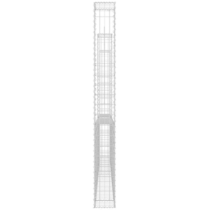 U-shape Gabion Basket with 3 Posts Iron 260x20x200 cm