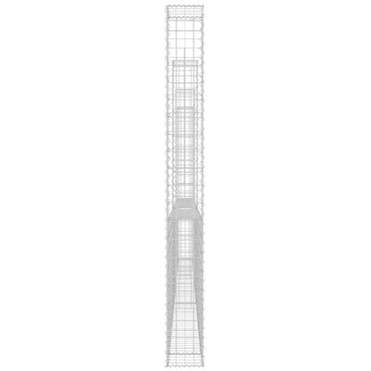 U-shape Gabion Basket with 4 Posts Iron 380x20x200 cm