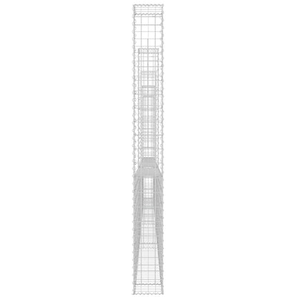 U-shape Gabion Basket with 5 Posts Iron 500x20x200 cm