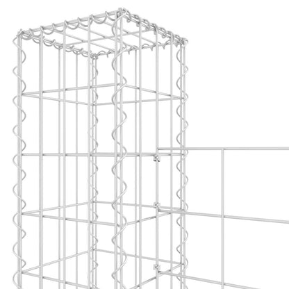 U-shape Gabion Basket with 7 Posts Iron 740x20x200 cm
