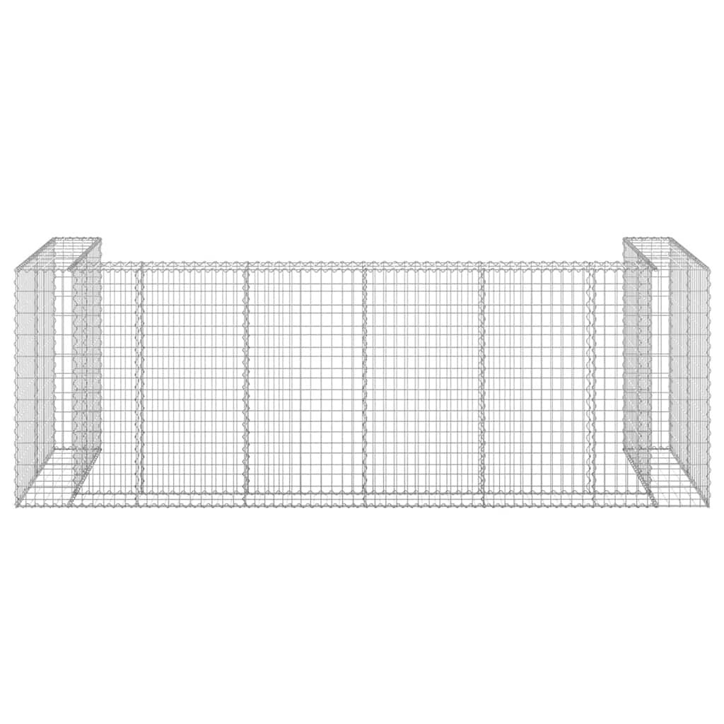 Gabion Wall for Garbage Bins Galvanised Steel 325x100x110 cm