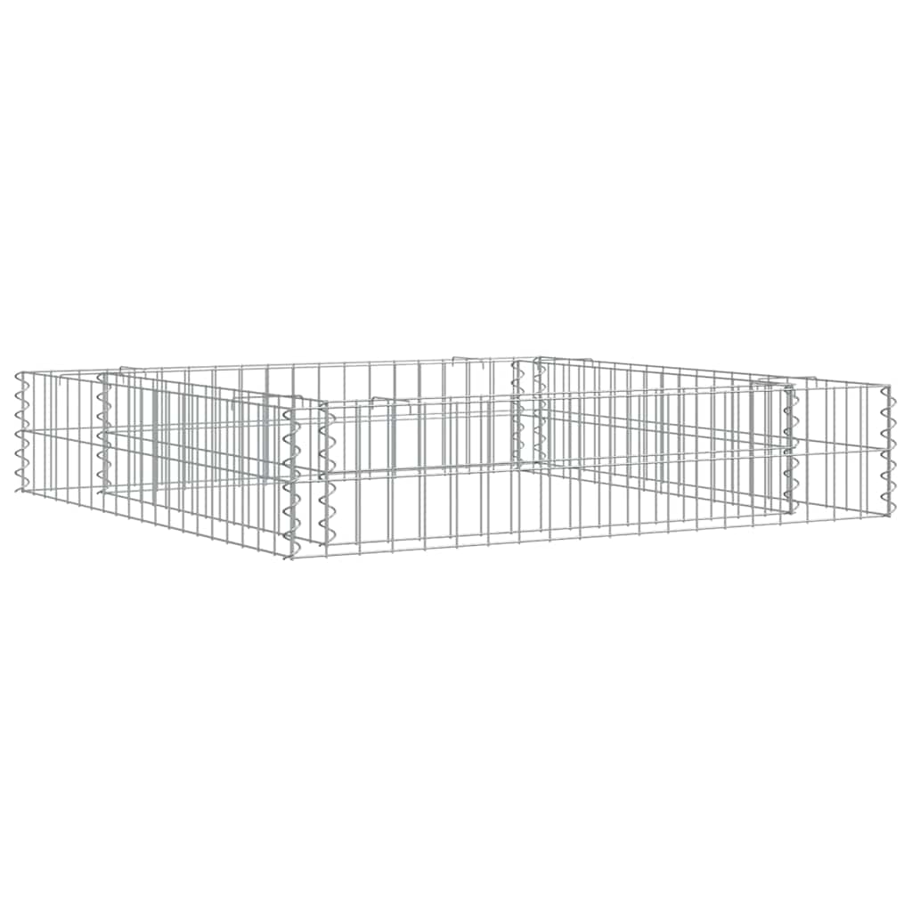 Gabion Raised Bed Galvanised Steel 100x100x20 cm