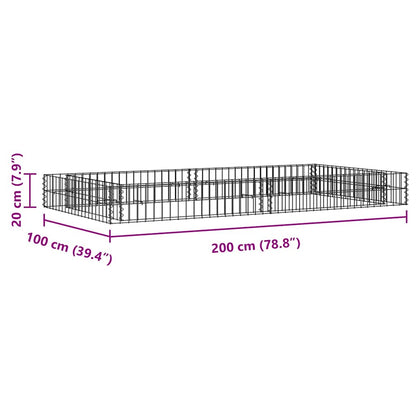 Gabion Raised Bed Galvanised Steel 200x100x20 cm