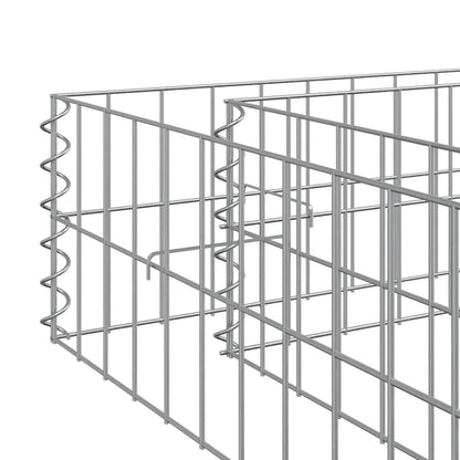 Gabion Raised Bed Galvanised Steel 400x100x20 cm