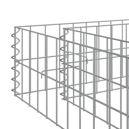 Gabion Raised Bed Galvanised Steel 400x100x20 cm