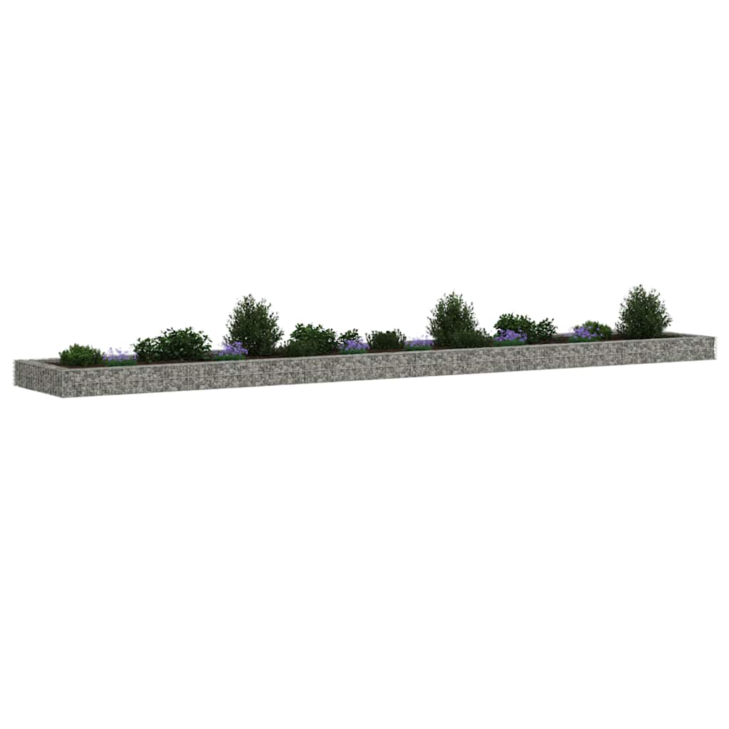 Gabion Raised Bed Galvanised Steel 600x100x20 cm