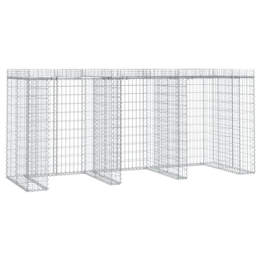Gabion Wall for Garbage Bin 270x91x120 cm Galvanised Iron