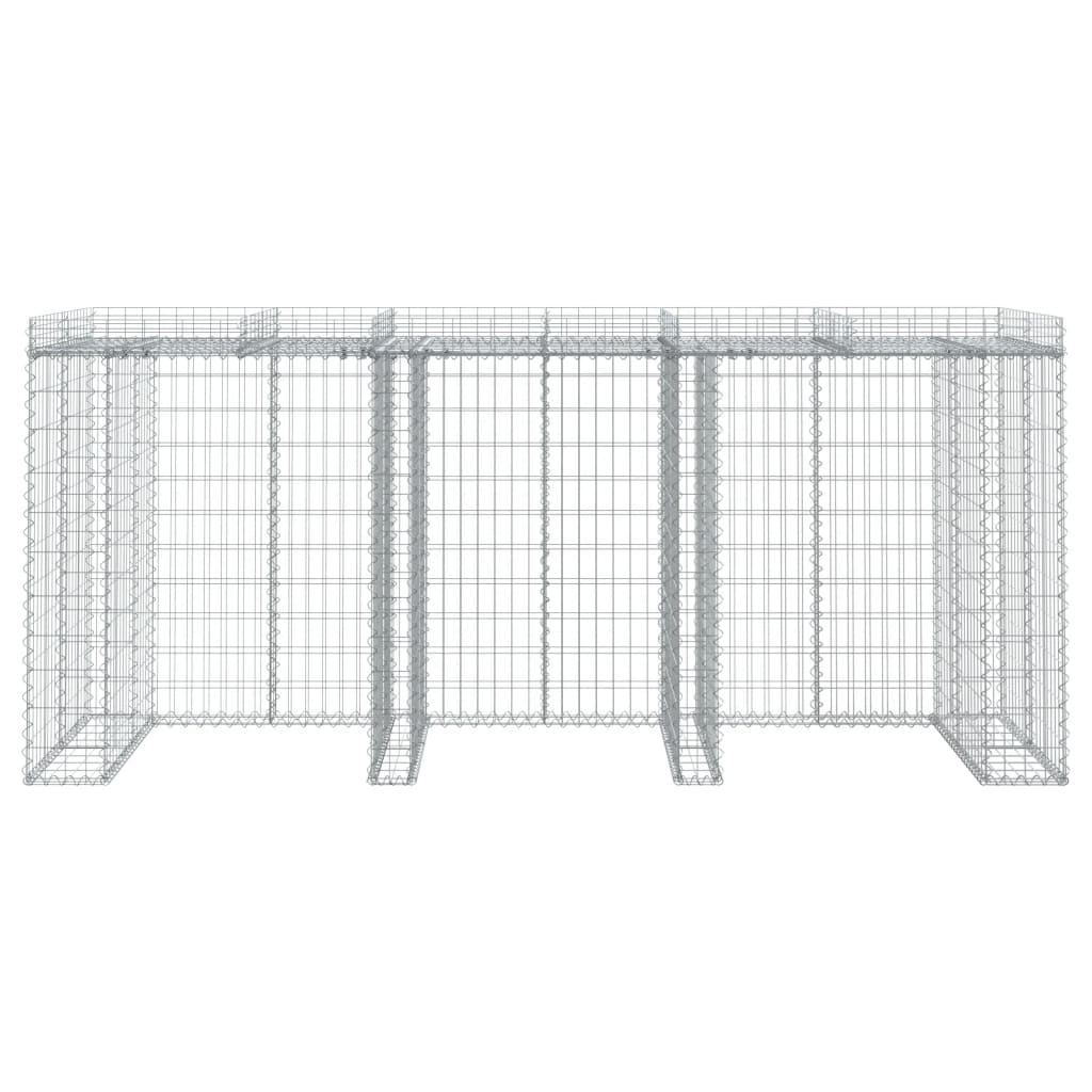 Gabion Wall for Garbage Bin 270x91x120 cm Galvanised Iron