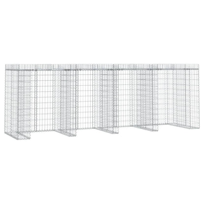Gabion Wall for Garbage Bin 350x91x120 cm Galvanised Iron