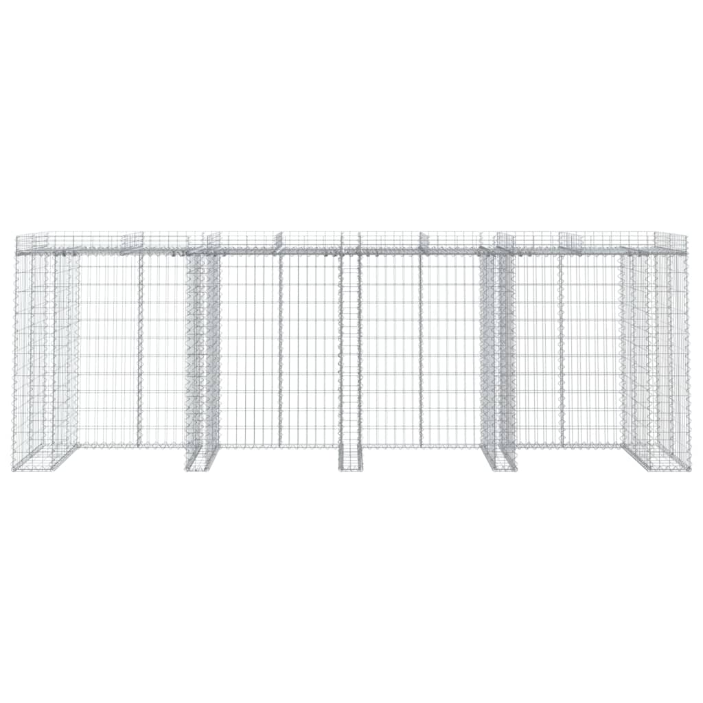 Gabion Wall for Garbage Bin 350x91x120 cm Galvanised Iron
