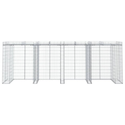 Gabion Wall for Garbage Bin 350x91x120 cm Galvanised Iron
