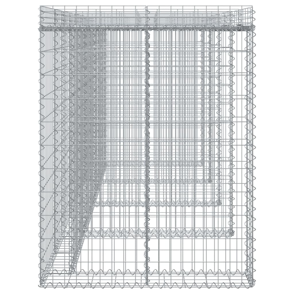 Gabion Wall for Garbage Bin 350x91x120 cm Galvanised Iron