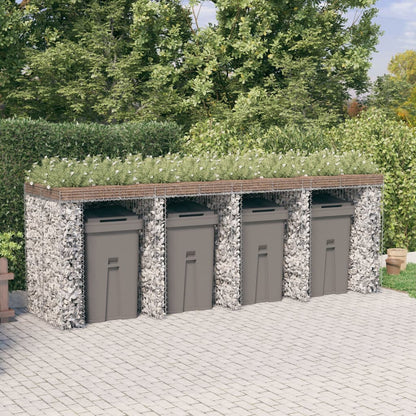 Gabion Wall for Garbage Bin 350x91x120 cm Galvanised Iron