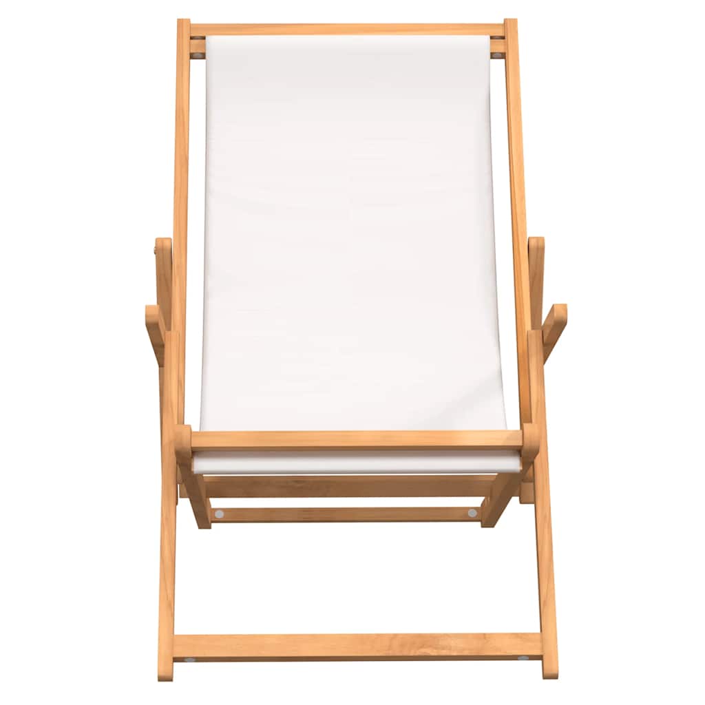 Beach Chair | Cream | Solid teak wood, polyester fabric | Standard