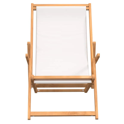 Beach Chair | Cream | Solid teak wood, polyester fabric | Standard