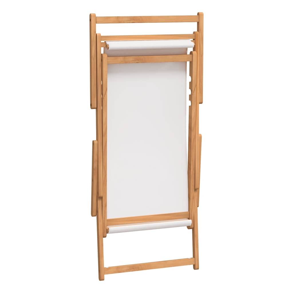 Beach Chair | Cream | Solid teak wood, polyester fabric | Standard