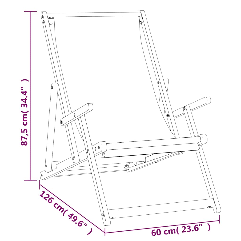 Beach Chair | Cream | Solid teak wood, polyester fabric | Standard