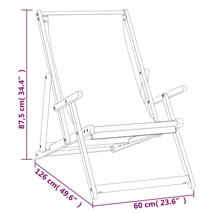 Beach Chair | Cream | Solid teak wood, polyester fabric | Standard