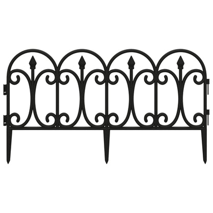 Lawn Edgings 17 pcs Black 10 m PP