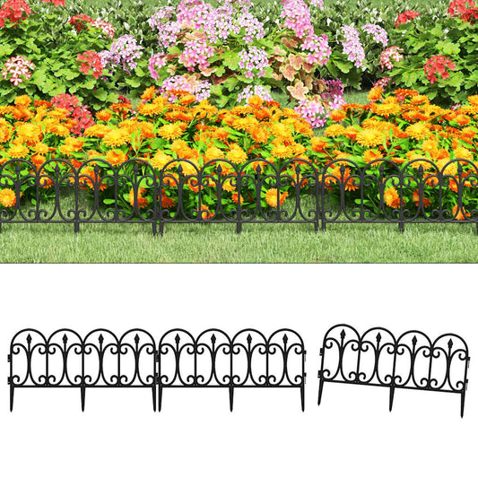 Lawn Edgings 17 pcs Black 10 m PP