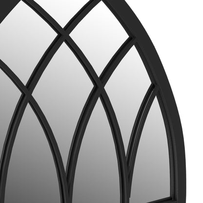 Garden Mirror | Black | Iron, Glass | 70x30 cm | Decorative Inlays