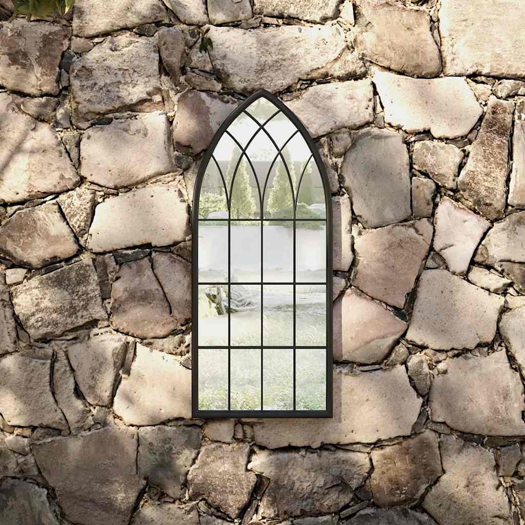 318344 vidaXL Garden Mirror Black 70x30 cm Iron for Outdoor Use