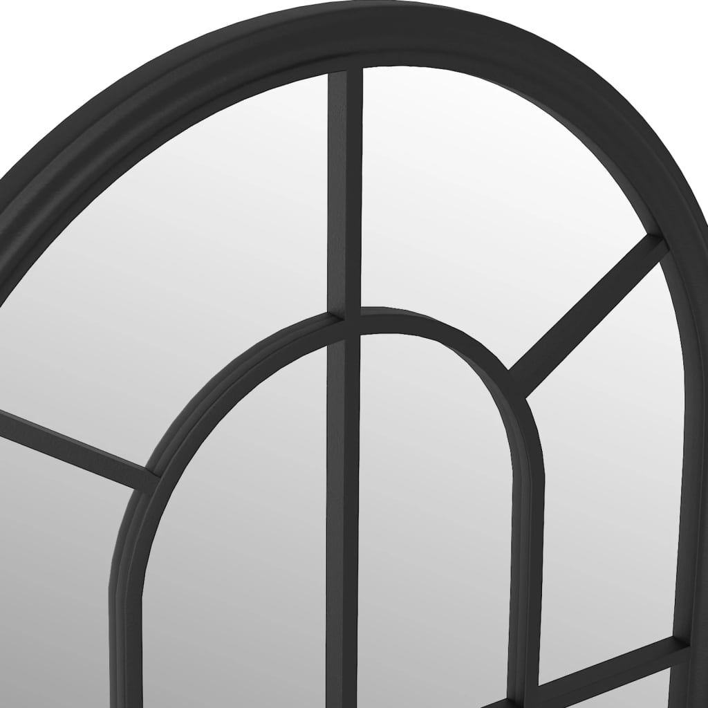 Garden Mirror | Black | Iron, Glass | Medium | Decorative Inlays