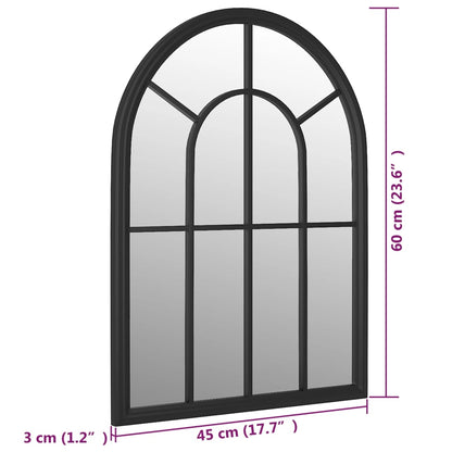 Garden Mirror | Black | Iron, Glass | Medium | Decorative Inlays