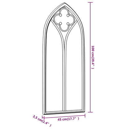 Garden Mirror | Black | Iron, glass | Medium |  Decorative Inlays