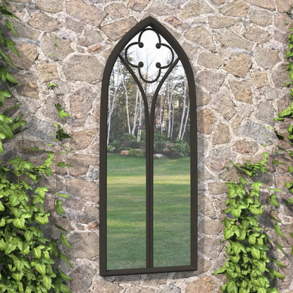 Garden Mirror | Black | Iron, glass | Medium |  Decorative Inlays