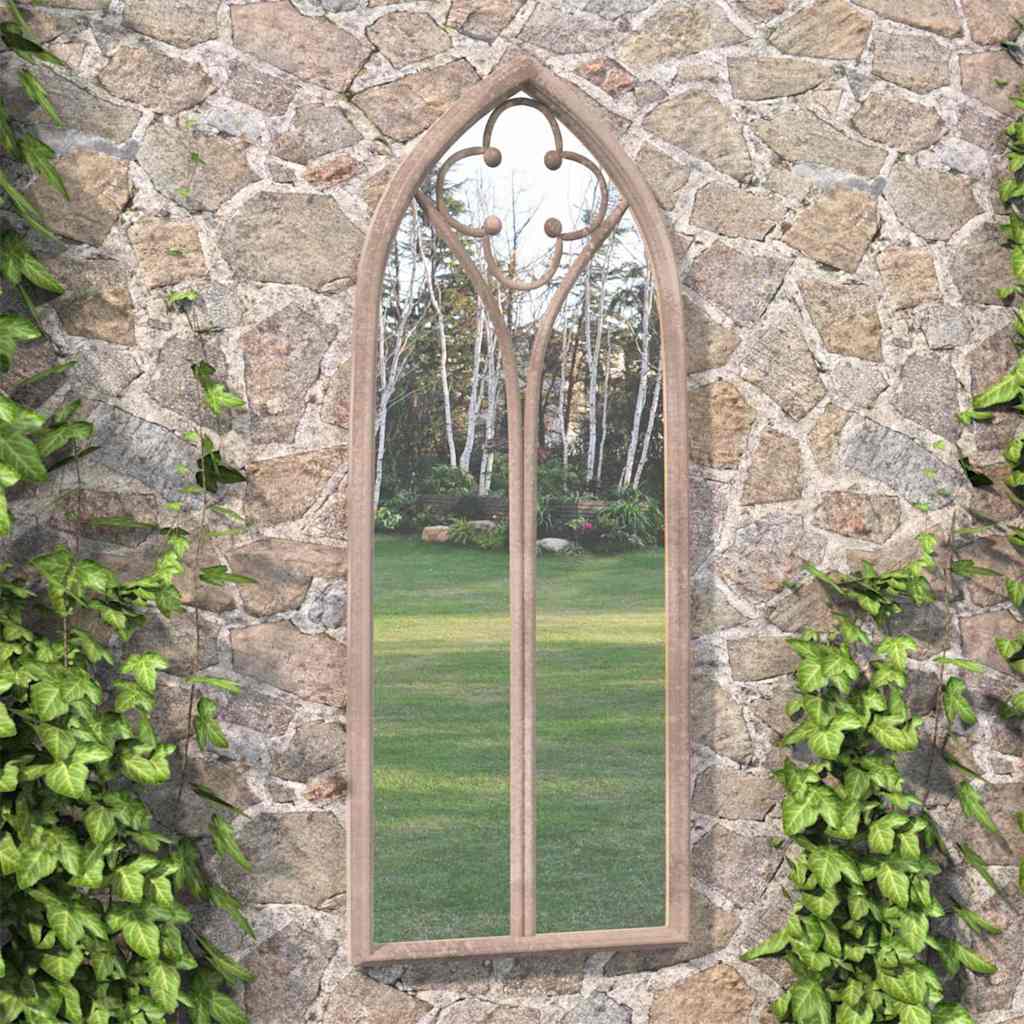 318351 vidaXL Garden Mirror Sand 70x30 cm Iron for Outdoor Use