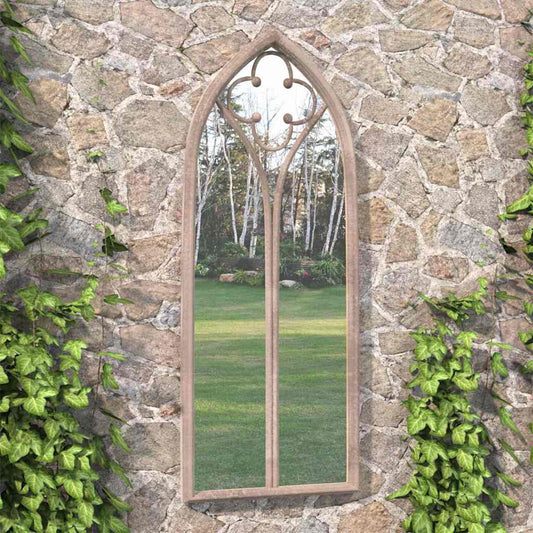 318351 vidaXL Garden Mirror Sand 70x30 cm Iron for Outdoor Use