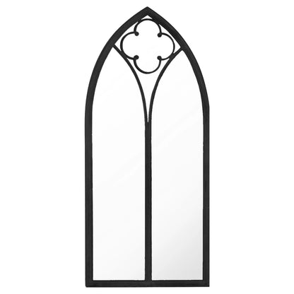 Garden Mirror | Black | Iron, Glass | 70x30 cm | Decorative inlays