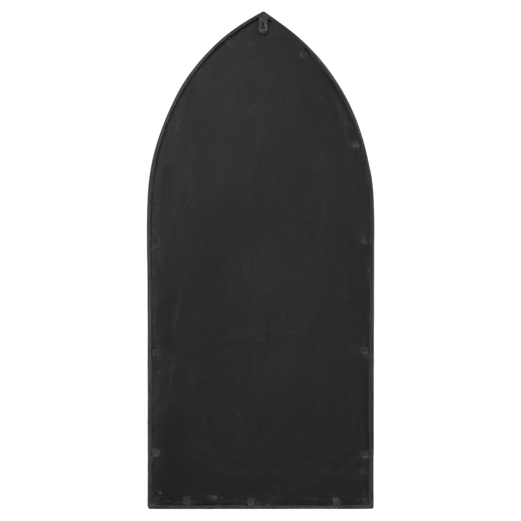 Garden Mirror | Black | Iron, Glass | 70x30 cm | Decorative inlays