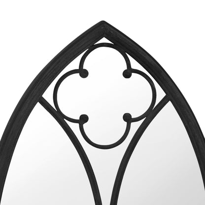 Garden Mirror | Black | Iron, Glass | 70x30 cm | Decorative inlays