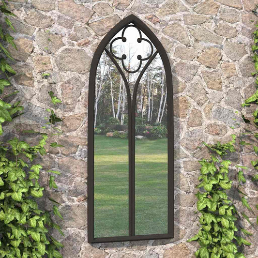318352 vidaXL Garden Mirror Black 70x30 cm Iron for Outdoor Use