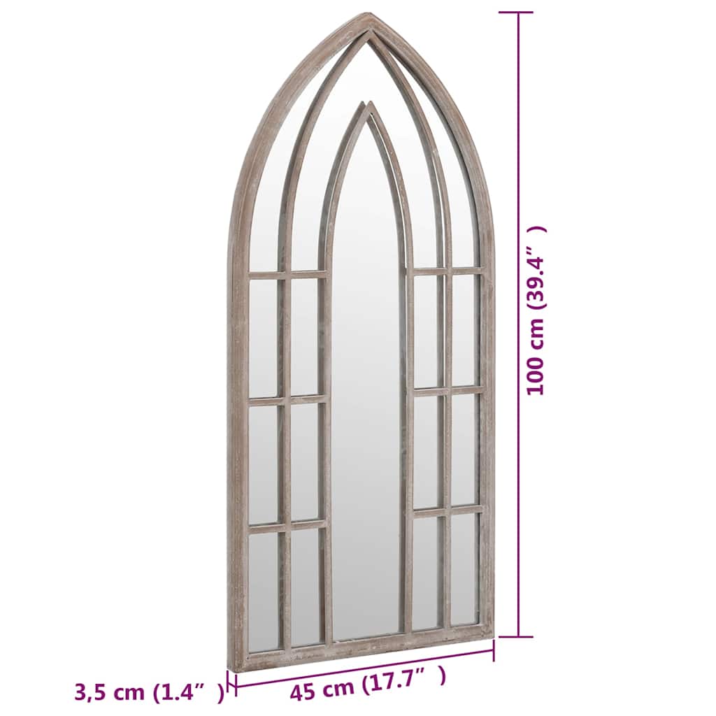 318353 vidaXL Garden Mirror Sand 100x45 cm Iron for Outdoor Use