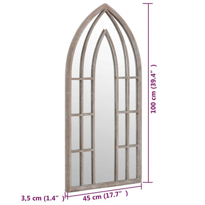 318353 vidaXL Garden Mirror Sand 100x45 cm Iron for Outdoor Use