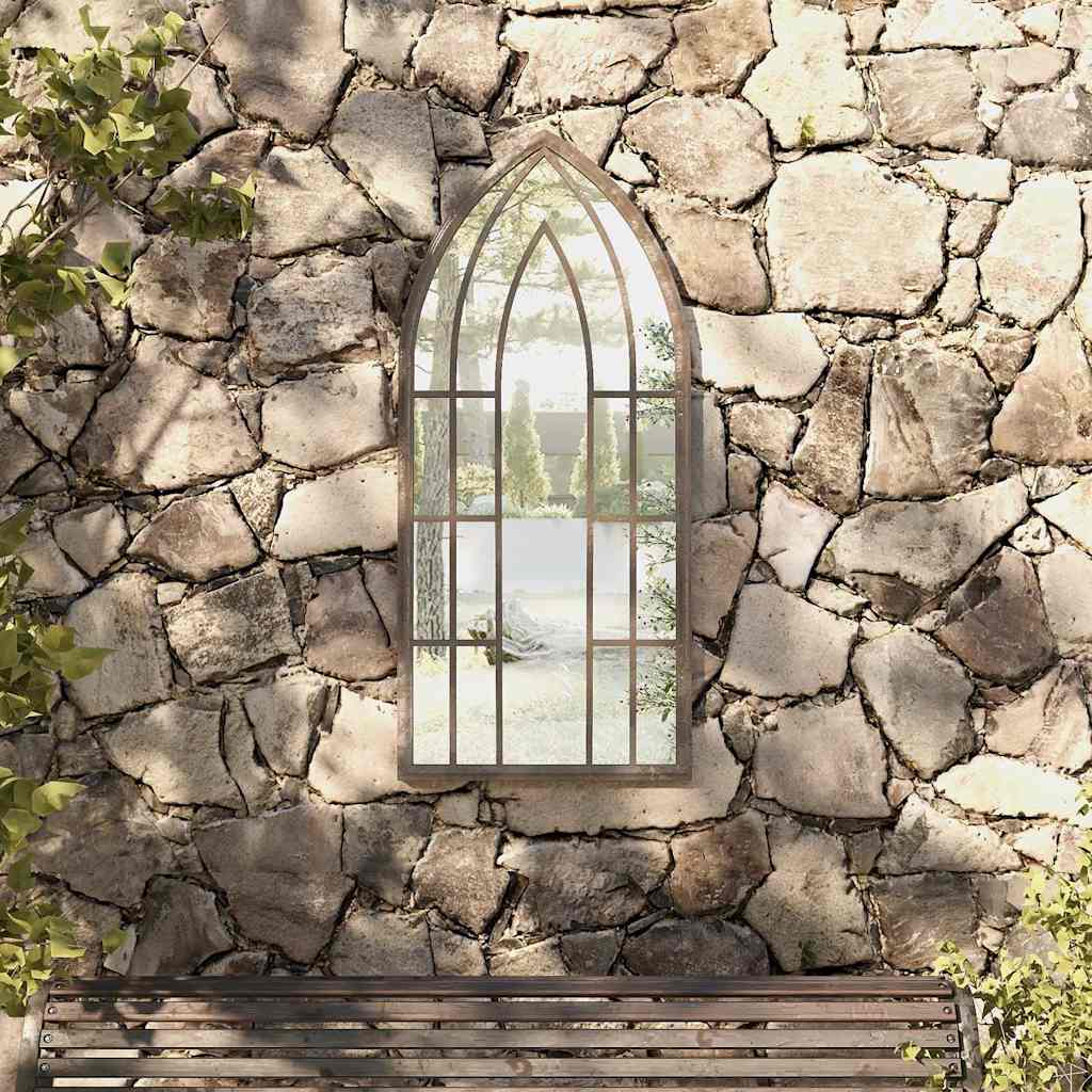 318353 vidaXL Garden Mirror Sand 100x45 cm Iron for Outdoor Use